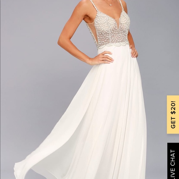 rhinestone dress white